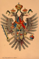 Oostenrijks-Hongaarse keizerlijke wapen, uitgegeven door Robraki & Co., Magdeburg, ca. 1865