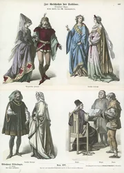 Bourgondische en Duitse kostuums, eerste helft van de 15e eeuw