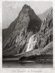 Cascade de Pissevache (gravure, ca. 1830)