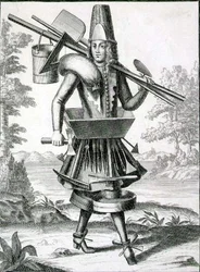 Kostuum voor een vrijmetselaar, uitgegeven door Gerard Valck (1651/2-1726), ca. 1690