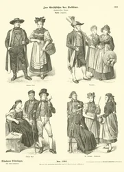 Kostuums van Baden, Duitsland, 19e eeuw