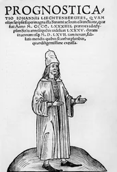 Omslagillustratie van Pronosticatio in latino door Johannes Lichtenberger, 1526