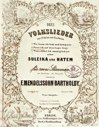 Omslag van de partituur voor Drei Volkslieder door Felix Mendelssohn
