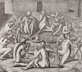 Het Eten van het Vlees van een Gevangene Volgens de Oude Historicus, uit Gottfried
