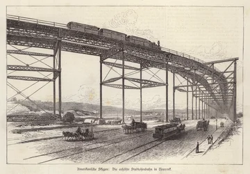 Verhoogde spoorweg in New York City, New York, VS