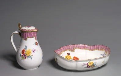 Schenkkruik en Bekken, gemaakt door Meissen Porselein Fabriek, Duitsland, ca. 1765