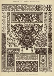 Franse en Duitse renaissance, ornamenten op hout en metalen