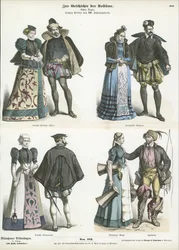 Franse en Duitse kostuums, late 16e eeuw