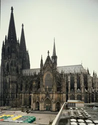 Gotische kunst: Uitzicht op de Dom van Keulen gebouwd tussen 1248 en 1560. Duitsland