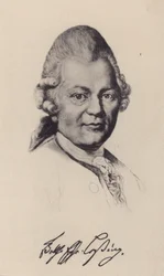 Gotthold Ephraim Lessing, Duitse Verlichtingsfilosoof, schrijver en dramaturg (litho)
