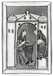 Hildegard van Bingen ontvangt het Licht uit de Hemel
