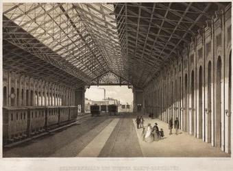 Interieur van het Centraal Station, Wenen