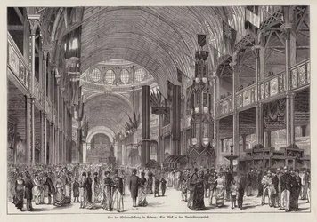 Interieur van het Garden Palace, Sydney International Exhibition, New South Wales, Australië