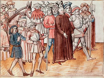 Jan Hus wordt gevangengenomen en veroordeeld tot de brandstapel
