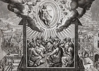 Jezus Christus en de apostelen (gravure)