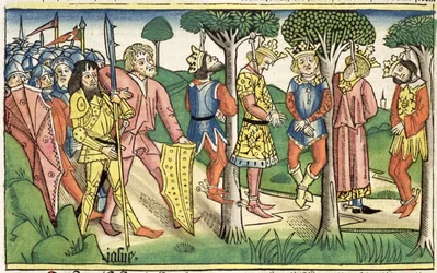 Jozua 10:16-27 De executie van de vijf koningen, uit de 