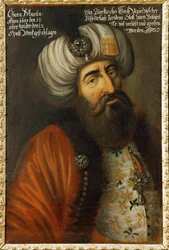 Kara Mustapha Pasja Turkse grootvizier, admiraal van de Turkse vloot, lid van de sultansraad ... (olieverf op doek)