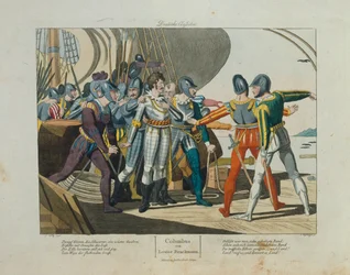 Land, land! De aankomst van Christoffel Columbus in Amerika, uitgegeven door Friedrich Campe, Neurenberg, ca. 1820