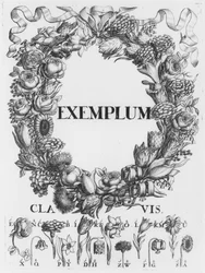 Taal van bloemen, illustratie uit Cryptographia, oder geheime Schrifften door Johann Balthasar Friderici, gepubliceerd in Hamburg, 1685
