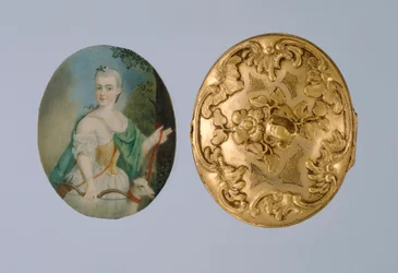 Medaillon met miniatuur van Wilhelmine als Diana