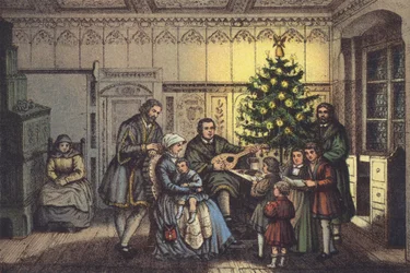 Luther met Kerstmis, in zijn familiekring