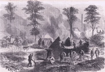 Houtskool maken voor buskruit