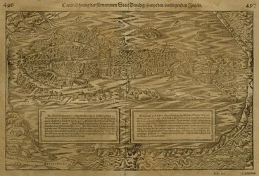 Kaart van Venetië, door Sebastian Munster (1488-1552) gepubliceerd in Basel, ca. 1560