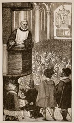 Maarten Luther predikend, ca. 1517