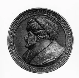 Medaille van Mehmed II, uit Geschichte der Byzantiner und des Osmanisches Reiches door G.S. Hertzberg, 1883