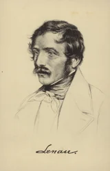 Nikolaus Lenau (1802-1850), Oostenrijks dichter (litho)