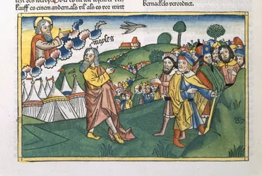 Numeri 1:1-20 Voorbereiding voor de reis van de berg Sinaï, uit de Neurenbergse Bijbel (Biblia Sacra Germanaica)
