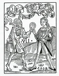 Van nieuwe modes en verklede kleding, illustratie uit Alexander Barclay