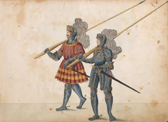 Parade voor een toernooi, ca. 1640 (pen en inkt, aquarel en wassingen)