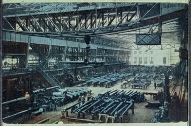 Ansichtkaart met de Krupp-fabriek in Essen, ca.1914