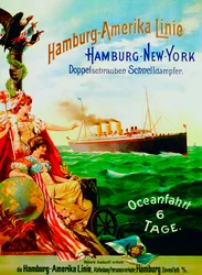 Poster ter promotie van de Hamburg Amerika Lijn, 1897