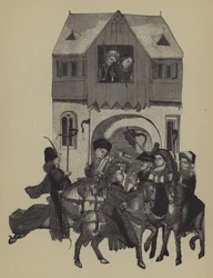 Processie op de ochtend van de investituur van Frederik I van het huis Hohenzollern als keurvorst van Brandenburg