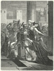 De roof van de Sabijnse vrouwen (gravure)