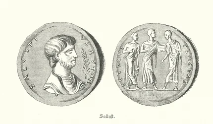 Sallustius, Romeins historicus en politicus (gravure)