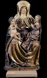 Sint-Anna met Maagd en Kind, sculptuur door Zuid-Zwabische school, Duitsland