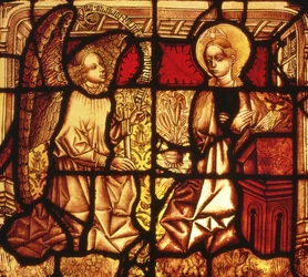 Glas-in-loodraam met de annunciatie, Duits