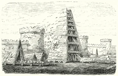 De Helepolis van Demetrius I van Macedonië (gravure)