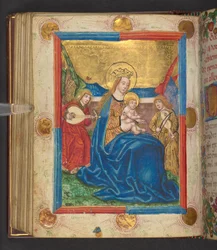 De Madonna van de Nederigheid, Add. MS 24153, f.76v (inkt en kleur op perkament)
