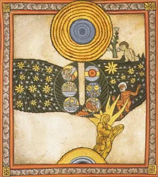 De Verlosser. Miniatuur uit Liber Scivias van Hildegard van Bingen, ca. 1175