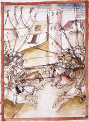 De Romeinen vallen Augsburg aan, ca. 1490