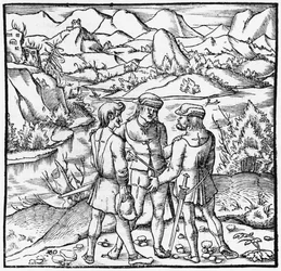 De Rutli Eed, illustratie uit Cosmographie Universelle door Sebastien Munster, uitgegeven Basel, 1559