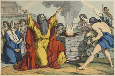 Het offer van Noach, illustratie uit L