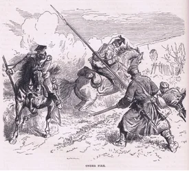 Onder vuur, Cassells Geschiedenis van de oorlog tussen Frankrijk en Duitsland uitgegeven door Cassell and Company Limited, c.1890 (litho)