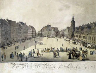 Uitzicht op de binnenplaats van Auerbach in Leipzig (gravure, eind 18e eeuw)
