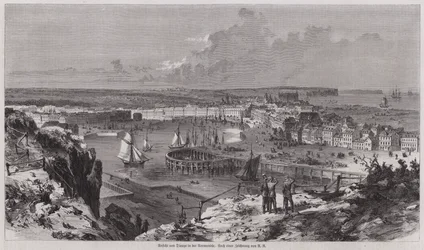 Uitzicht op de haven van Dieppe, Normandië, Frankrijk
