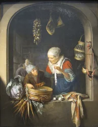 Haringverkoper en -jongen
